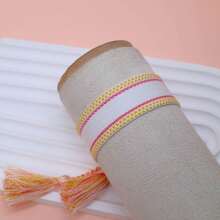 1pc Handmade Vintage Minimalist Boho Style Woven Bracelet, Suitable As Gift For Family, Friends, Students, Festivals, Parties, Traveling - Multicolor - View 8