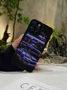 Funda para teléfono de cuero PU con diseño de carreras de autos para hombre, con función anti-caída, compatible con iPhone. - Multicolor - Ver 3
