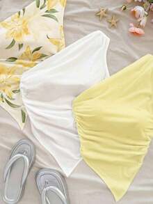 Set de 3 blusas casuales con estampado floral, adecuadas para el verano - Multicolor 6 - Ver 5