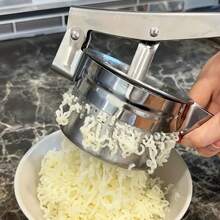 重型不锈钢土豆捣碎器和搅拌器 - 高效捣碎板，适用于家庭、房车和餐厅 | 易于清洁的厨房工具，家庭烹饪，现代厨房小工具，经久耐用，食品准备，家庭厨师 - 銀色 - 查看 7