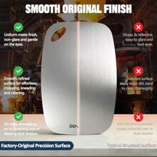 Juego de 3 tablas de cortar de acero inoxidable 100% puro de doble cara tabla de cortar para cocina apto para lavaplatos para carne verduras o frutas S+M+L - Acabado en acero inoxidable - Ver 7