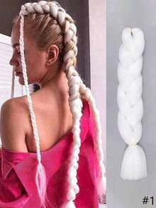 24英吋合成纖維大編髮馬尾、彩虹鉤編馬尾、巨型編髮，適合畢業季、學生派對、世界盃穿搭，女性髮飾接髮，派對用 - 彩色 - 查看 16
