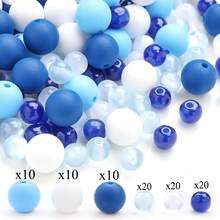 90pcs Gradient Color Silicone Resin Decorative Beads Set, Suitable For DIY Crafting Bracelets, Necklaces, Bag Charms And Other Creative Handmade Items - Multicolor - View 14