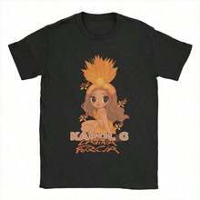Men's Tropicoqueta 2025 Album T-Shirt By Karols G, Vintage, Beach, Round Neck, Printed, Fashionable, Plus Size. - 黑色 - 查看 1