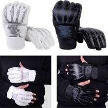 1 Pair Adult Half-Finger MMA Boxing Training Gloves, Suitable For Sanda, Muay Thai, MMA And Other Sports. White, Black - Perfect For MMA And Other Sports! - Multicolor - View 2