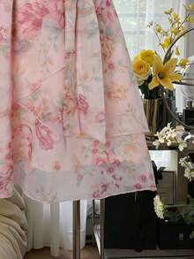 xheCelisse Vestido mini con cuello de volantes semitransparente con estampado digitalxhe - Multicolor - Ver 7