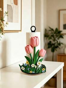 Rak Handuk Dapur Akrilik 2D Berbentuk Tulip - 1 buah Tempat Handuk Dapur Desain Tulip Cantik, Dispenser Kertas Tisu Meja Elegan untuk Penyimpanan. Handuk atau Pengatur Kain Tidak Termasuk. Hadiah Menarik. - MultiWarna - View 12