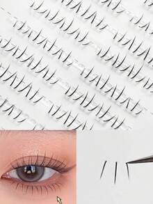 Waloshow 80 sợi mi giả kiểu móng mèo cho mi dưới, chia đoạn, uốn 3 bước, có thể tái sử dụng, dành cho người mới bắt đầu. - B - Xem 4