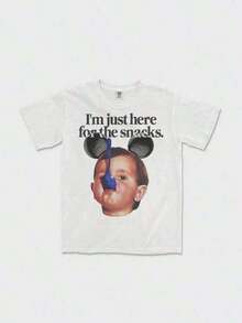 Nueva camiseta Y2K 2026Graphic-Shirt Cotton Tees Size Plus,[100%-Cotton]-I'm-Just-Here-For-The-Snacks-T-Shirt,-Fast-Past,-Funny-Magic-Kingdom-Graphic-Tee,-Shape-Unisex-Shirt-Unisex-Women-&-Men's-Campus-Daily-Wear ,Y2K,Oversized Shirt Men,Summer Tops,Camisetas infantiles, artículos para el Día de San Valentín, conjuntos para padres e hijos, camisetas con temática del Día de San Valentín, camisetas estampadas para hombres y mujeres, camisas, camisetas con emojis populares. - Blanco - Ver 1