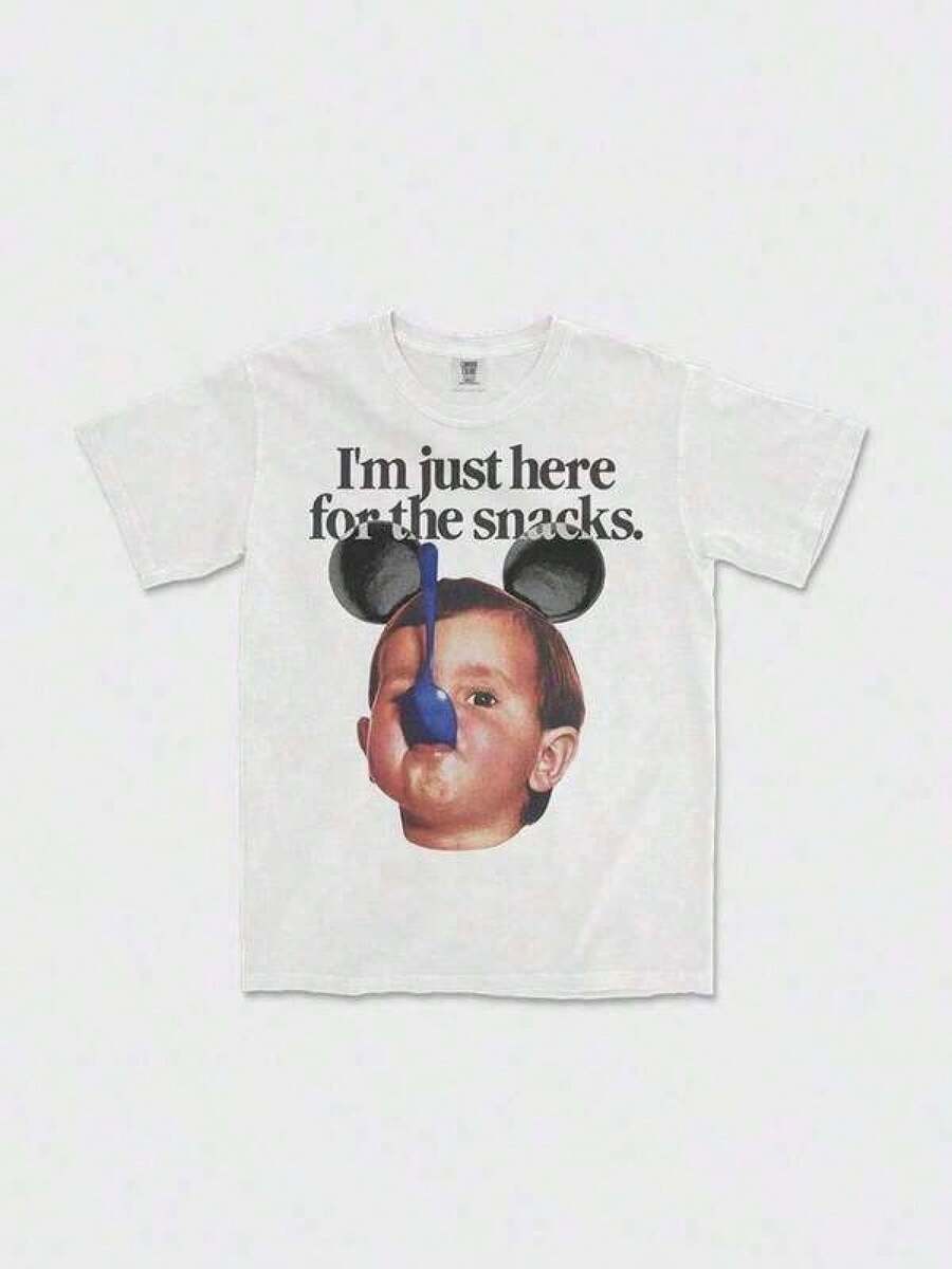Nueva camiseta Y2K 2026Graphic-Shirt Cotton Tees Size Plus,[100%-Cotton]-I'm-Just-Here-For-The-Snacks-T-Shirt,-Fast-Past,-Funny-Magic-Kingdom-Graphic-Tee,-Shape-Unisex-Shirt-Unisex-Women-&-Men's-Campus-Daily-Wear ,Y2K,Oversized Shirt Men,Summer Tops,Camisetas infantiles, artículos para el Día de San Valentín, conjuntos para padres e hijos, camisetas con temática del Día de San Valentín, camisetas estampadas para hombres y mujeres, camisas, camisetas con emojis populares. - Blanco - Ver 1