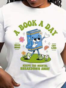 Una Camiseta que Ayuda a Evitar el Estrés Mental con un Libro al Día, Camiseta para Leer Más Libros, Regalos para Lectores, Camiseta de Bibliotecario, Regalos Retro para Amantes de los Libros - Blanco - Ver 1
