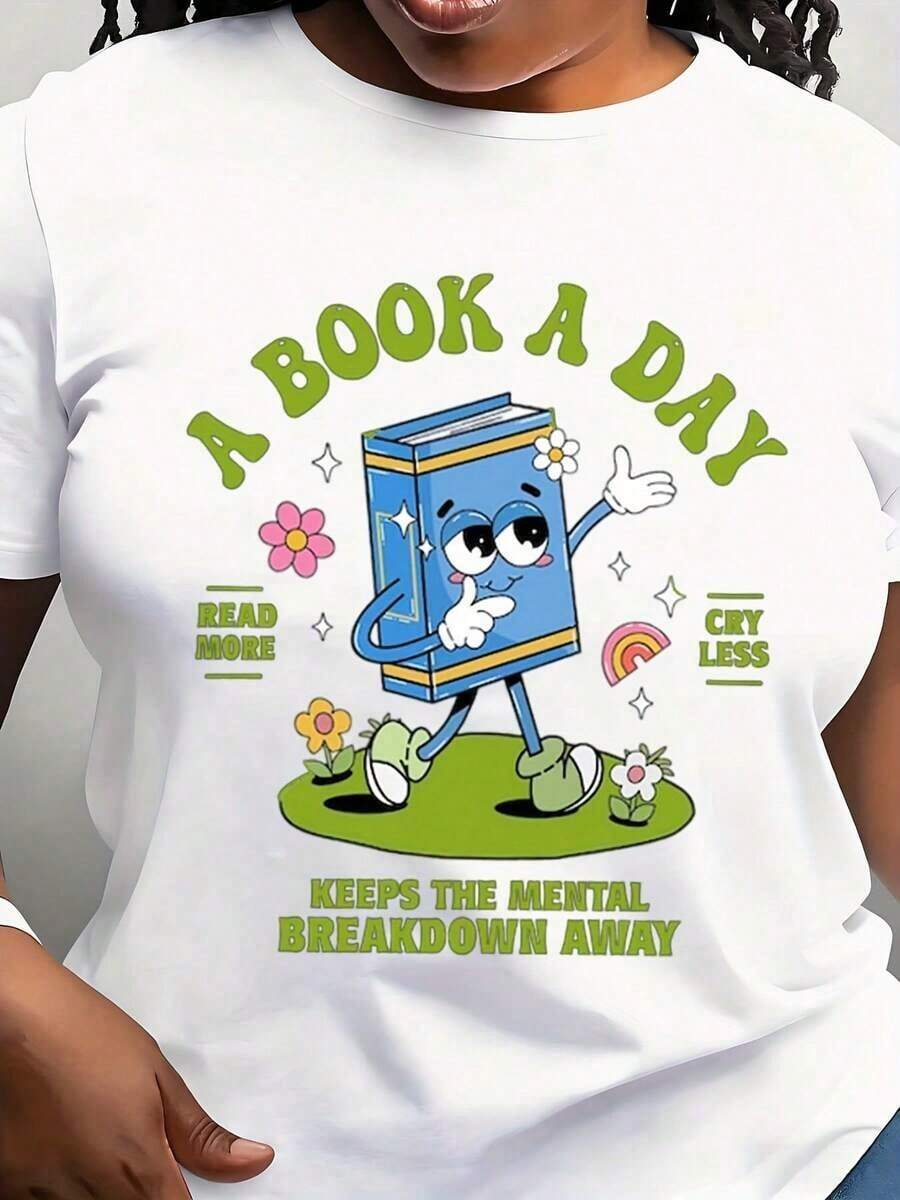 Una Camiseta que Ayuda a Evitar el Estrés Mental con un Libro al Día, Camiseta para Leer Más Libros, Regalos para Lectores, Camiseta de Bibliotecario, Regalos Retro para Amantes de los Libros - Blanco - Ver 1