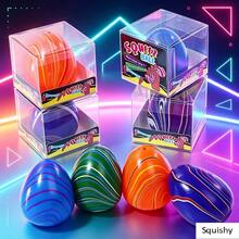 Schylling Đồ chơi bóp hình trứng xoáy, unisex, cực mềm mại và dễ bóp, chất liệu TPR, đồ chơi giảm căng thẳng và lo âu, kiểu xoáy cẩm thạch, lý tưởng cho gia đình, văn phòng và làm quà tặng. - Nhiều màu - Xem 5