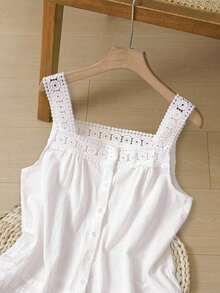 Camiseta de tirantes para mujer, estilo de moda minimalista, adecuada para el verano - Blanco 2 - Ver 4