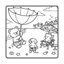GDTME 温馨夏日氛围：适合成人和儿童的大胆简易涂色书，包含可爱的动物夏日场景，可放松身心，共 24 页，生日礼物，返校季，毕业季文具。 - HY-411 - 查看 4