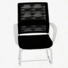 Minimalist Modern Office Chair Metal Frame Soft And Comfortable Home And Office Use Multiple Colors Available - White+Black + Iron + Nylon Mesh + Polyurethane1 - View 4