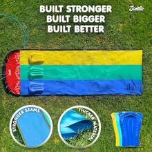 Jambo - Tobogán acuático para patio de 20 pies con 3 carriles premium XL, 3 tablas de bodyboard incluidas, para niños a partir de 5 años - Triple carril - Ver 7