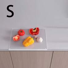 Planche à découper en acrylique transparente/noire - Planche à découper avec bord de plan de travail, antidérapante et résistante aux taches, convient pour les fruits et légumes de cuisine - Design transparent protège le plan de travail et est facile à nettoyer - Cadeau parfait pour les parents, planche à découper de cuisine - Multicolore - Voir 11
