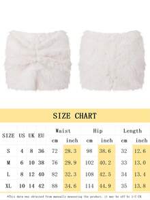 Women's Faux Fur Mini Skirts Fashionable Casual Solid Color Low Rise Going Out Fuzzy Skirt - trắng - Xem 9