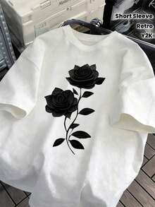 Camiseta de hombre de talla grande con estampado gótico negro (2D), camiseta de moda para hombre de talla grande, camiseta de algodón de 180g para hombre de talla grande, camiseta de estilo retro urbano, camiseta estilo Y2K, camiseta para hombre E3QA. - Blanco - Ver 7