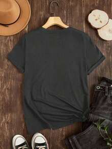 Unique T-Shirt With Vintage Wildflower Print, Bohemian And Natural Style, Ideal For Relaxed And Stylish Looks. - Black - View 7