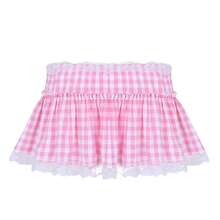 Minifalda de encaje Y2K para mujer, falda corta con volantes a cuadros de verano, princesa de hadas, faldas plisadas sexis de tiro bajo, corte en A, Lolita 2000s - Rosa - Ver 2