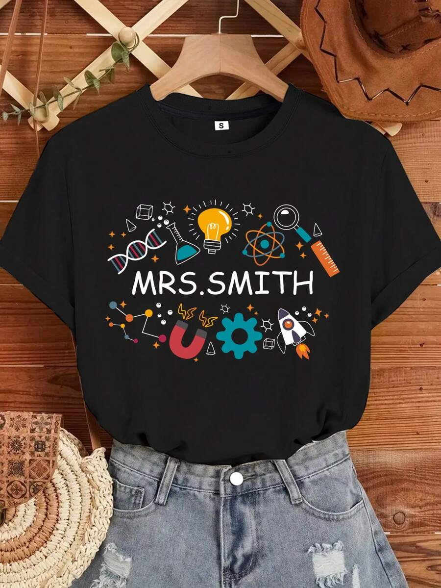 Camiseta Personalizada para Profesor de Ciencias, Regalo Personalizado para Maestro, Camiseta de Ciencias Personalizada, Regalo para Amantes de la Ciencia, Camiseta de Laboratorio de Ciencias, Camiseta para Equipo de Ciencias del Maestro - Negro - Ver 1