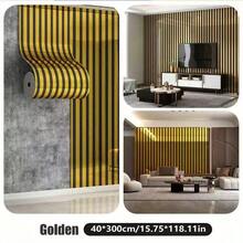 1 Roll Reflective Textured Self-Adhesive 3D Grid Wall Sticker, Decor For TV Background, Living Room, Bedroom - 1PC - View 1