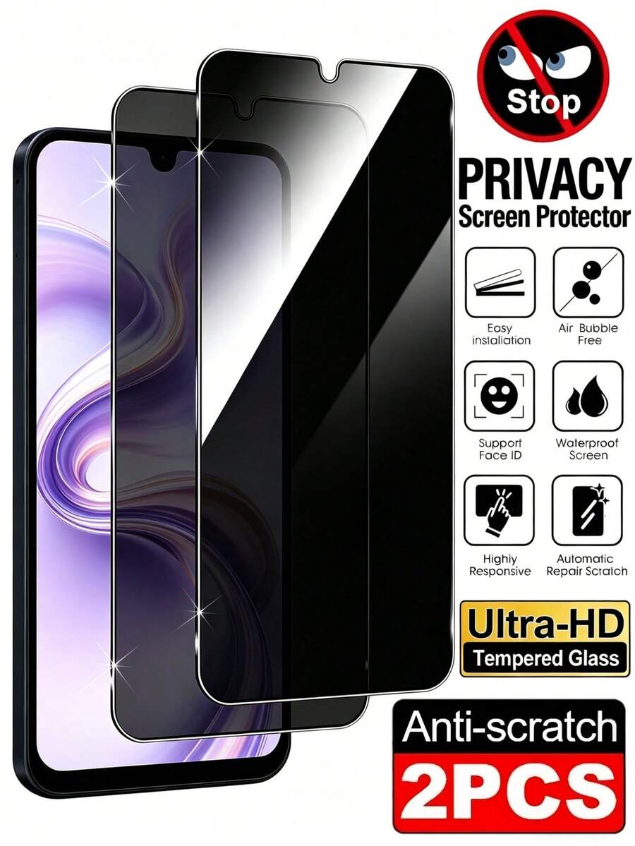 2 Pezzi Pellicola in Vetro Temperato Anti-Sbirciatura Protezione Schermo Mobile Durezza 9H Resistente a Esplosioni e Graffi Anti-Spia Liscia con Serbatoio d'Olio Senza Bolle Assorbimento Automatico Pellicola Protettiva Compatibile con Xiaomi Poco X6 Note 13 14 Pro 4G 5G 14C A5 A4/Compatibile con Samsung Galaxy S26 S25 S24 Ultra FE A57 A37 A27 A07 Protezione Privacy Ufficio/Metropolitana Non Supporta il Riconoscimento delle Impronte Digitali