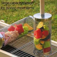 ✨Set Of 2 Rolling Grill Basket, Removable Wooden Handle, 304 Stainless Steel, Nesting BBQ Tools, Smoker Grilling Accessories For Vegetable, Outdoor Cooking Camping, Birthday Gifts For Men Dad Husband For Summer, Outdoor,Party,Birthday Gift, Swimming Pools|Birthday Party Gifts(2026 Enhanced Design)|Cool Summer Day| Suitable For Indoor And Outdoor Activities|Christmas & Halloween Gift|Newly Upgraded Thickened Edition|Suitable For Indoor And Outdoor Activities|Limited Quantity| Heartwarming Gift|Christmas Eve|New Year's Eve|Made Me Buy It: Must-Haves To Stock Up On|Pool Party Drink Toys|Summer Home|Gift For Him/Her,Anniversary Gift,Date✨ - A - View 2