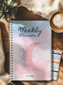 52-Week Daily Weekly Planner Notebook, A5 Minimalist Weekly Planning Journal For Productivity And Daily Organization, Back To School Office Supplies - Pink - View 3