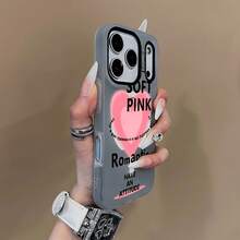 Funda para teléfono - Diseño de corazón rosa con letras, novedad de verano, funda magnética de carga inalámbrica con tacto de gel premium, carcasa resistente a arañazos, unisex, regalo perfecto para familiares y amigos.Adecuado para varios modelos de : 17, 16, 15, 14, 13, 12, 11, Plus, Air, Pro Max. - Blanco - Ver 11