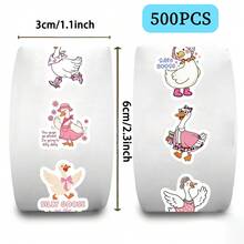 500 Stücke Silly Goose Meme Aufkleber Rolle, lustige Vinyl Aufkleber für Wasserflasche Laptop Fahrrad Tasse Sammelalbum Dekorative Handyhülle Wassertasse Skateboard Graffiti Aufkleber - 1 Set - Übersicht 13