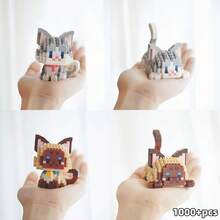 400+ Pcs Creative Micro Particle Building Blocks Cat Series, Adult Building Block Toy Set, ABS Resin Material, Soft Stress Relief Toy, Includes 2 Posture Diagrams To Build Sitting Or Lying Pose, Diverse Building Experience, 3D Car Decor & Desktop Ornament, Suitable For Collection And Display, Fashionable Gift For Graduation, Back To School, Friends - Multicolor - View 5