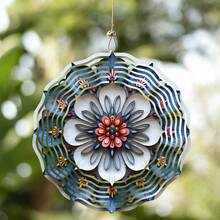 1 buah Lonceng Angin Mandala 3D - Dekorasi Taman Logam Berputar yang Cantik, Cocok untuk Estetika Halaman dan Luar Ruangan, Hadiah Natal atau Tahun Baru yang Sempurna, Tidak Membutuhkan Baterai (Liontin Tidak Termasuk), Gaya Acak - A - View 7