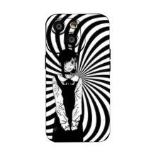 Tema hipnótico en espiral de chica anime monocromáticafunda de teléfono Fundas compatibles con ,Apple,VIVO,OPPO,,, y Honor.Fabricadas en silicona TPU,ofrecen protección contra golpes y caídas. - Negro - Ver 2