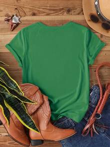 Women's T-Shirt - 黑色 - 查看 2