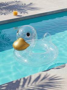 Duck Inflatable Pool Float For Kids, Swimming Ring Summer Outdoor Water Lounge Inflatable Raft Tube, Outdoor Summer Pool Party Water Toy - White - View 5
