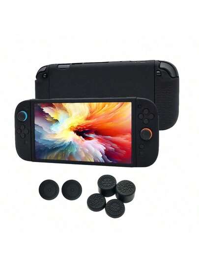 Bộ phụ kiện dành cho Nintendo Switch 2: 2 vỏ bọc tay cầm silicon có thể tháo rời + 1 ốp bảo vệ máy + 6 nắp đậy cần điều khiển, chống rơi, chống nổ, chống trầy xước, chống mồ hôi, bảo vệ toàn diện, nâng cao trải nghiệm chơi game.