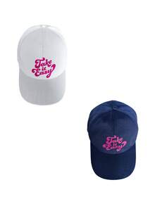 1 Mũ lưỡi trai in chữ "Take It Easy", kiểu dáng thời trang đường phố, mũ chống nắng có thể điều chỉnh, thích hợp cho sử dụng hàng ngày và phong cách đường phố. - Nhiều màu - Xem 12