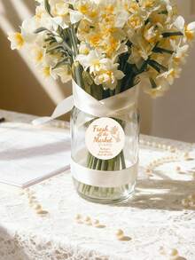 Customized Wedding Thank You Stickers, Waterproof Round Labels Printed With Couple's Names, Date And Eucalyptus Leaf Pattern, Suitable For Wedding Favors, Gift Bags, Boxes And Party Decorations - Multicolor - View 5