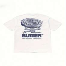 Camiseta Butter Goods Racing Logo - Dise?o Vintage Geométrico de Cuchillo de Mantequilla, Top de Manga Corta Ajustado, Ropa Casual Unisex con Estampado Digital Brillante, Comodidad Durante Todo el A?o - Blanco - Ver 2
