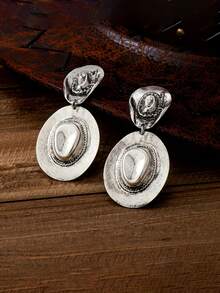 1 Pasang Anting Gantung Gaya Koboi Barat Retro dengan Desain Topi Koboi Besar yang Berlebihan, Kreatif dan Personal, Cocok untuk Liburan, Pesta, dan Pemakaian Sehari-hari - Topi koboi dan anting-anting - View 5
