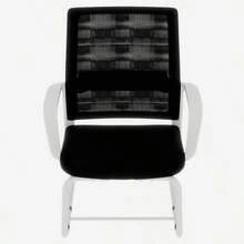 Minimalist Modern Office Chair Metal Frame Soft And Comfortable Home And Office Use Multiple Colors Available - White+Black + Iron + Nylon Mesh + Polyurethane1 - View 5