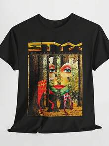 Styx Vintage Concert Tee: Retro Music Graphic-Shirt - Negro - Ver 6