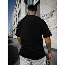 Tienda Local, Camisas para Hombre, Ropa de Camisa Camiseta Luchador 180G con Máscara en Blanco y Negro, Estampado Patrón Lucha, Impresión Alta Calidad, Cuello Redondo, Corte Holgado Básico, Hombre Mujer, Transpirable, Versátil, Lavable a Máquina, Cómoda,d - Negro - Ver 3
