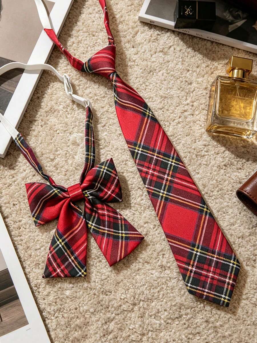 1pc Plaid Necktie, Fashionable Plaid Tie, Comfortable & Versatile, Suitable For Daily Wear, Parties And Gatherings - Plaid Tie - View 1