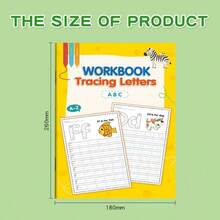 1 Pc, English 26 Letters Uppercase And Lowercase Tracing Book, Children's Handwriting Practice Early Education Cognitive Writing Book, Full Coverage Of A-Z Letters, Word Pictures To Aid Memory, Scientific Tracing Training, Help Build A Solid English Writing Foundation - Multicolor - View 2