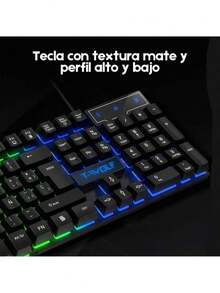 Kit de Teclado Y Mouse Usb Gamer RGB Español Mecánico Tec-T350 - Ver 4