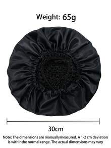 1 pièce Bonnet de nuit en maille respirante et satin pour l'été, fabriqué en maille au crochet et tissu satin lisse. Style pratique avec cordon de serrage réglable, anti-frisottis et anti-transpiration. Idéal pour le sommeil, le spa et le ramadan. Couleur noire disponible. - Multicolore - Voir 5